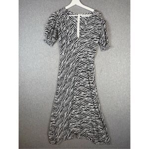 Faithfull The Brand Women's Size XS 2 Black White Short Sleeve Maxi Dress